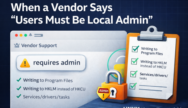 When a Vendor Says “Users Must Be Local Admin”: 9 Questions to Ask (Before You Accept It)